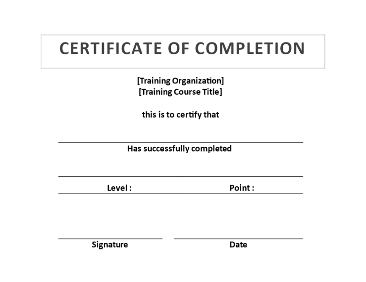 template topic preview image Training Certificate of Completion template