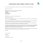 template topic preview image Conditional Employment Offer Letter For New Employee