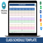 Class Schedule Template gratis en premium templates