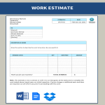 Work Estimate Template gratis en premium templates