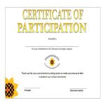 template topic preview image Printable Participation Certificate
