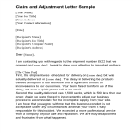 Claim and Adjustment Letter Sample gratis en premium templates