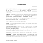 template preview imageTerms and conditions of loan agreement example