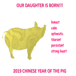 Chinese New Year Daughter is Born Year Pig gratis en premium templates
