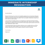 template topic preview image Immediate Internship Resignation Letter