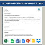 template topic preview image Editable Internship Resignation Letter