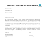 Vorschaubild der VorlageEmployee Written Warning Letter Template