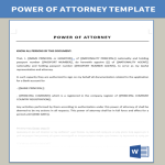 template preview imagePower Of Attorney for Opening Bank Account