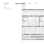 template topic preview image Production Call Sheet