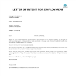 Letter Of Intent Employment gratis en premium templates