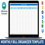 Monthly Bill Organizer gratis en premium templates
