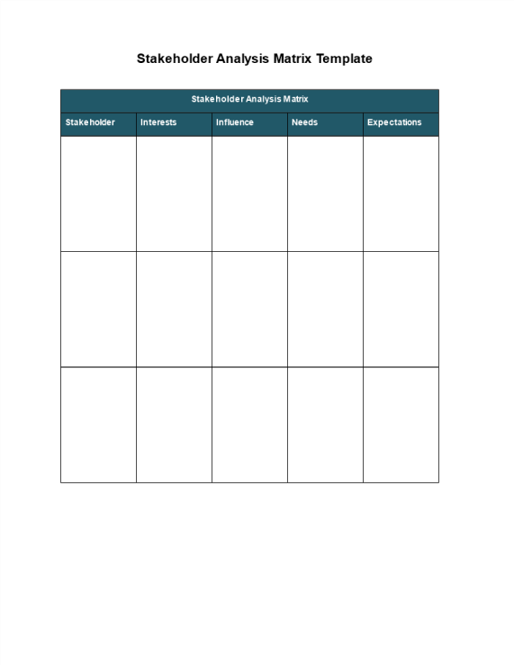 template topic preview image Stakeholder Analysis Matrix Template
