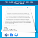 Absence Letter for School gratis en premium templates