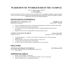 template preview imageWarehouse Worker Resume