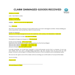template topic preview image Damaged Goods Claim Letter Template