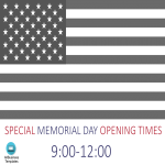 Memorial Day Opening times gratis en premium templates