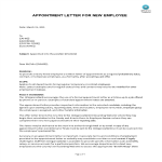 template preview imageAppointment Letter For New Employees Purpose