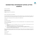 template topic preview image Sample Marketing Internship Offer Letter