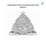 Christmas Tree Coloring Page for Adults gratis en premium templates