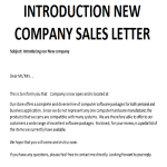 template topic preview image Introducing New Company Sales Letter
