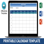 template topic preview image Free Printable Calendar Template