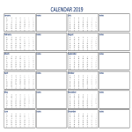template topic preview image Calendar 2019 with Notes A4