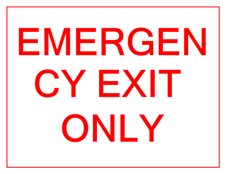 template topic preview image Emergency Exit Only sign