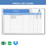 template topic preview image Pricelist