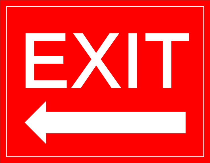 Exit Sign arrow left gratis en premium templates