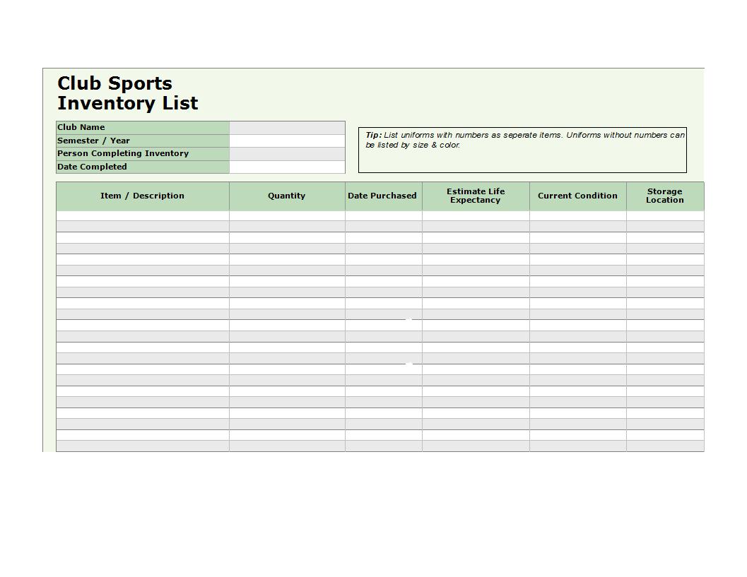 Sample Excel Inventory main image