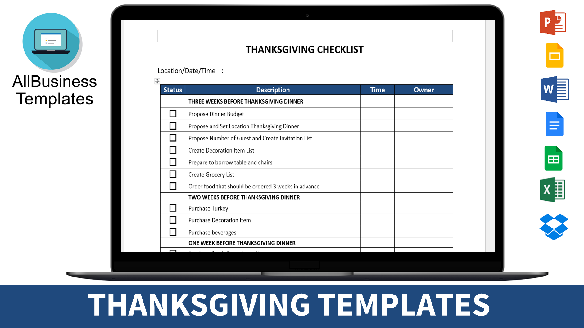 Thanksgiving Template 模板
