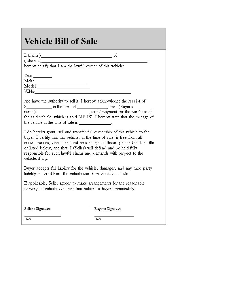 Car Sales Receipt main image