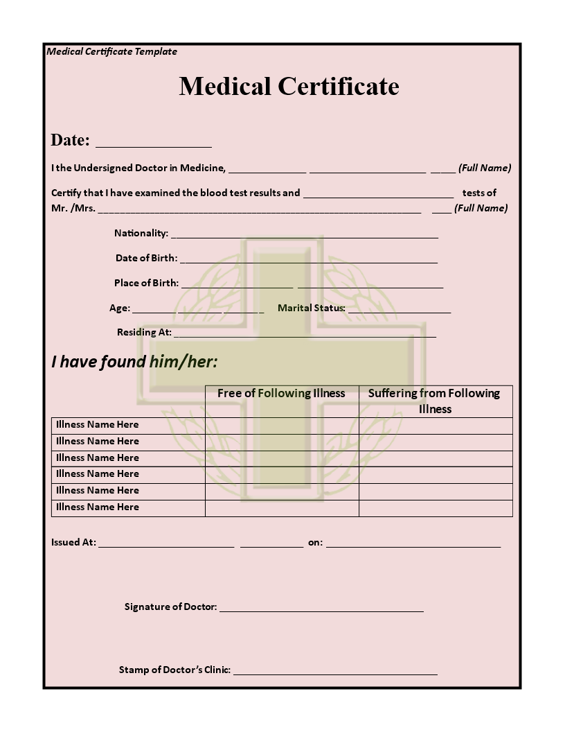 Medical Certificate Template main image