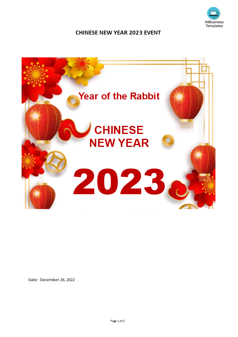 chinese new year 2023 voorbeeld afbeelding 