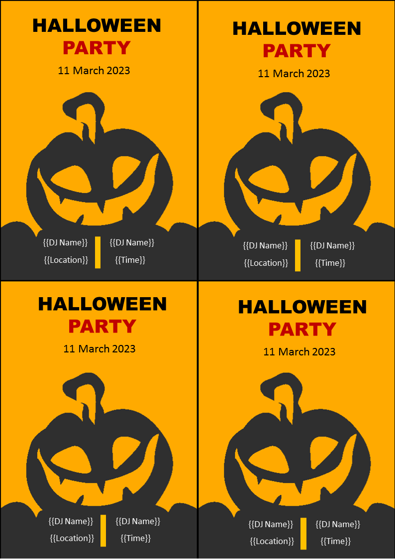 halloween quarter page flyer voorbeeld afbeelding 