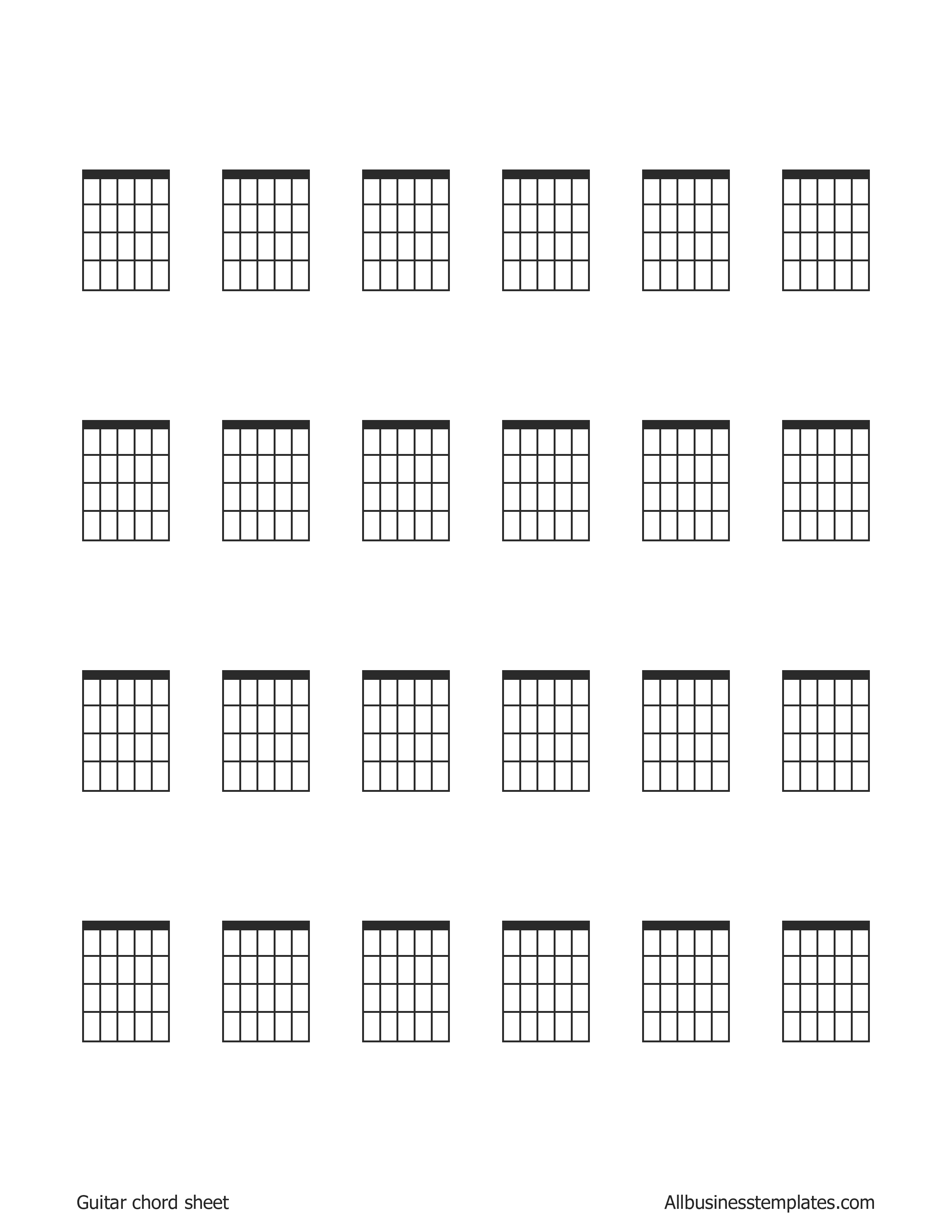 guitar chord sheets modèles