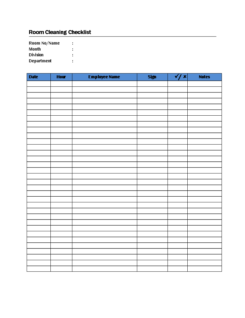 room cleaning checklist plantilla imagen principal