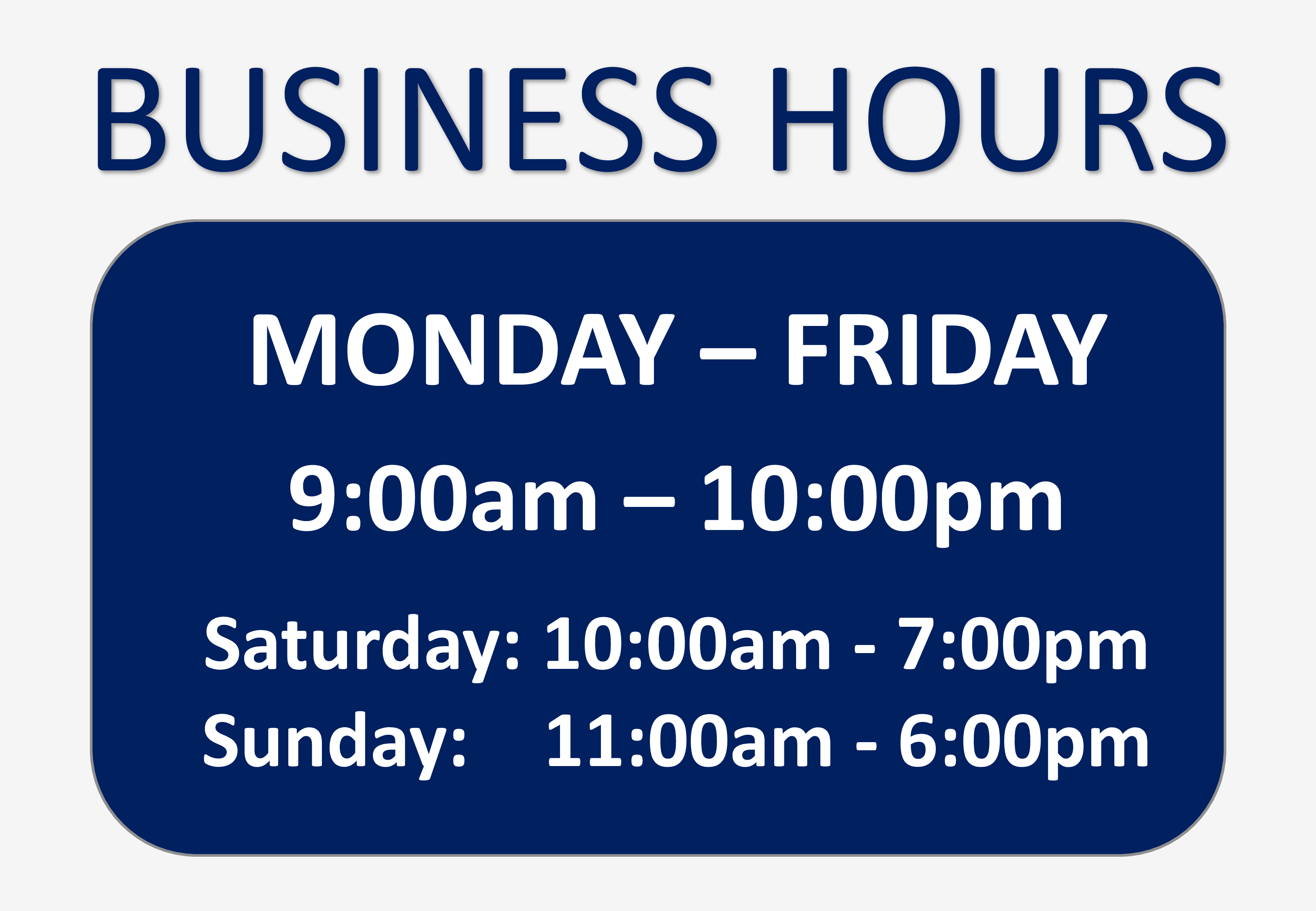 Business Hours Sign 模板