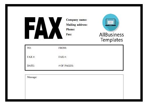 blank fax cover sheet free Hauptschablonenbild