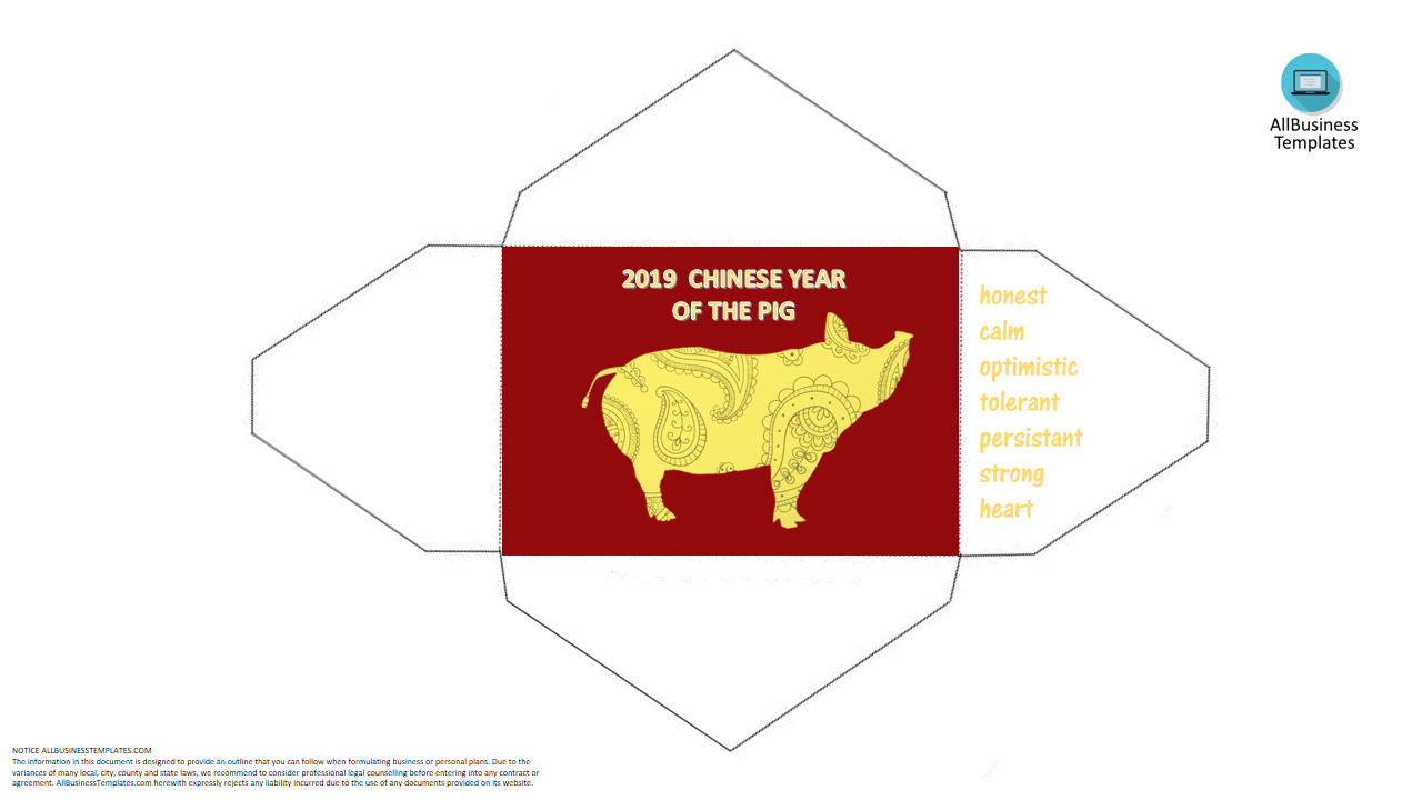 chinese new year pig red envelope voorbeeld afbeelding 