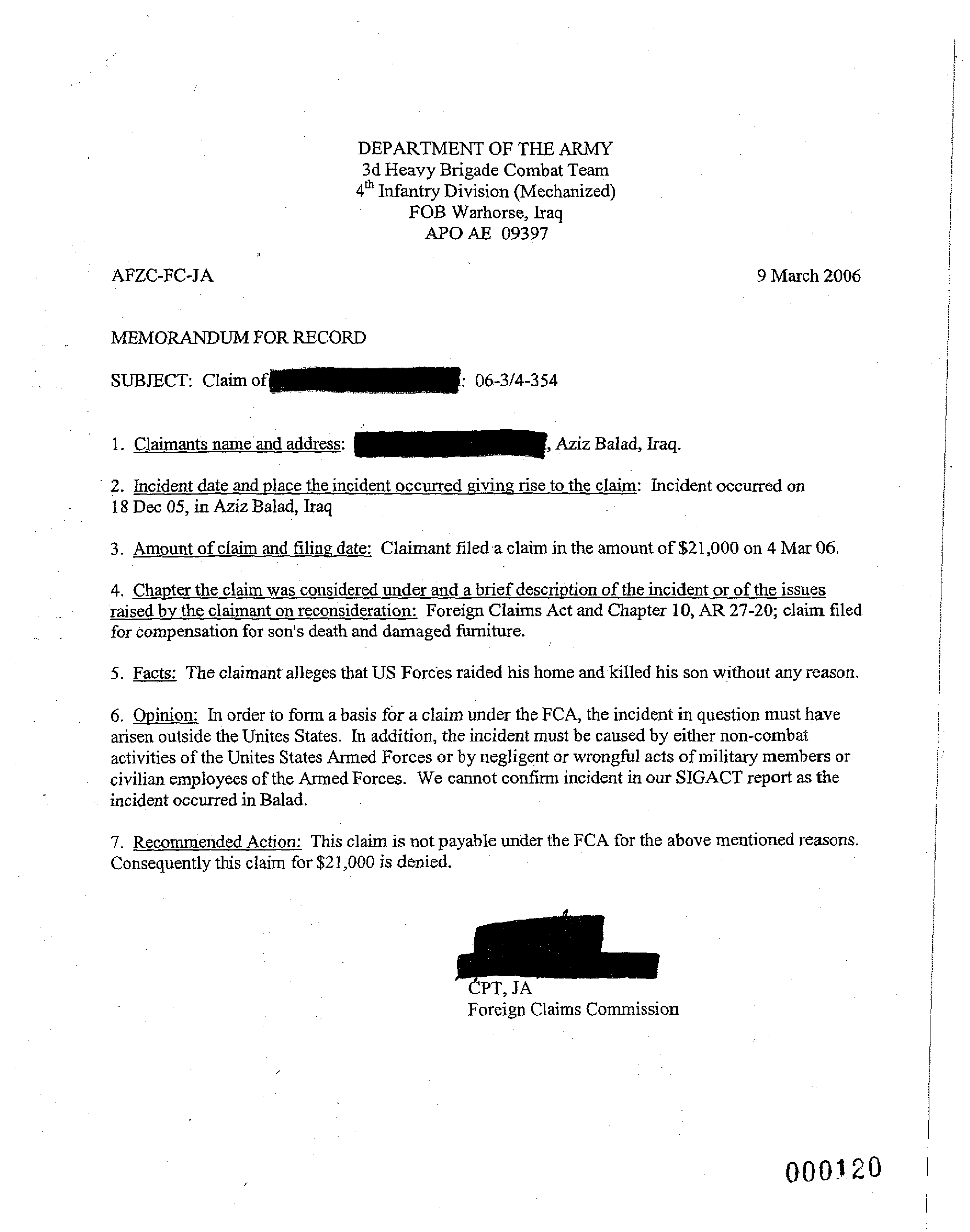 Army Professional Memo Office Records main image