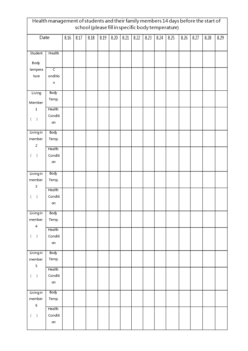 Primary School Calendar COVID19 模板