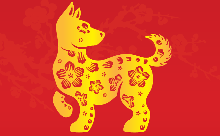 Chinees nieuw jaar hond presentatie 模板