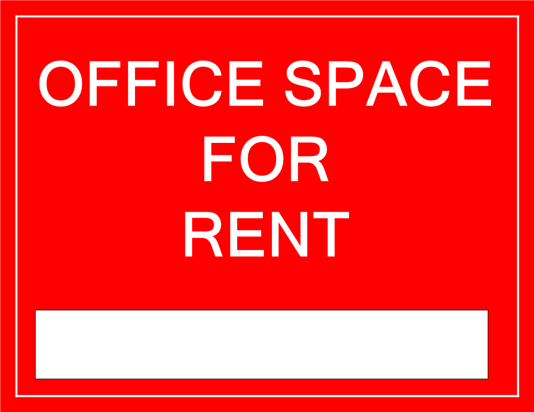 Printable office space for rent sign template main image