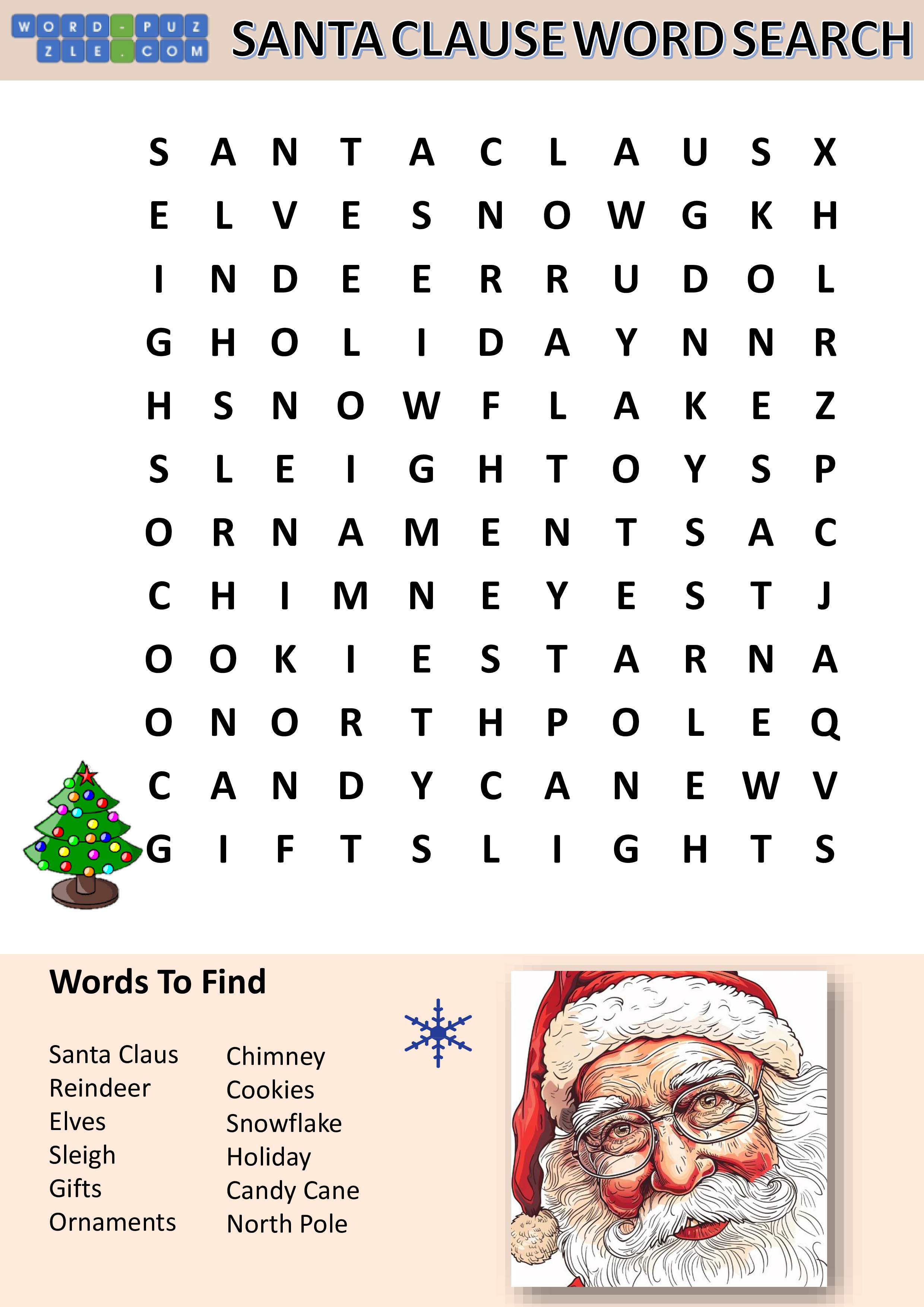 Santa Claus Word Search main image