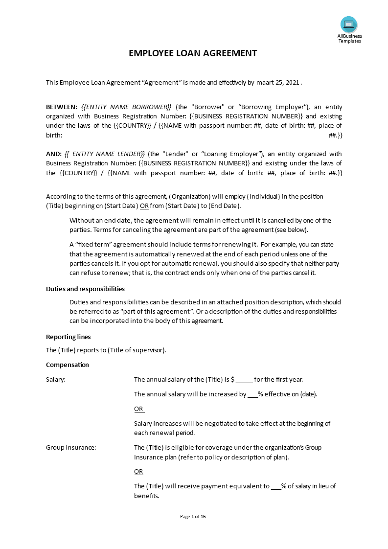 Employment Agreement Template main image