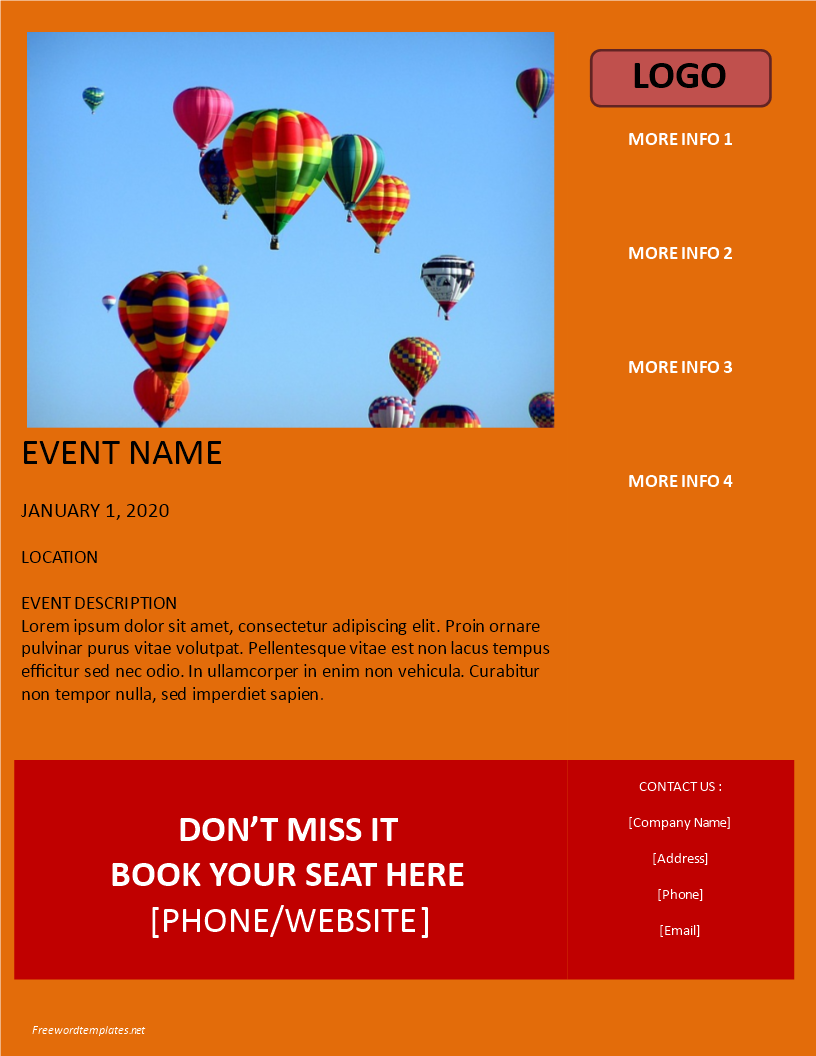 event flyer template orange background Hauptschablonenbild