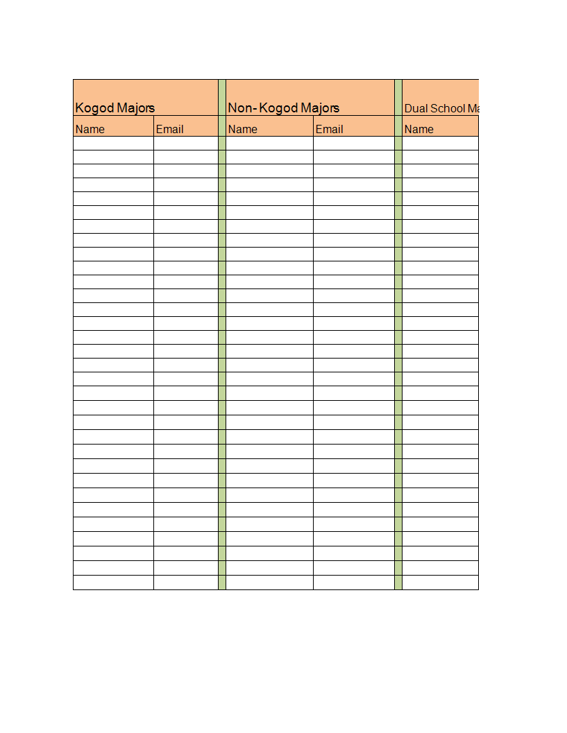 Printable sign in sheet education 模板