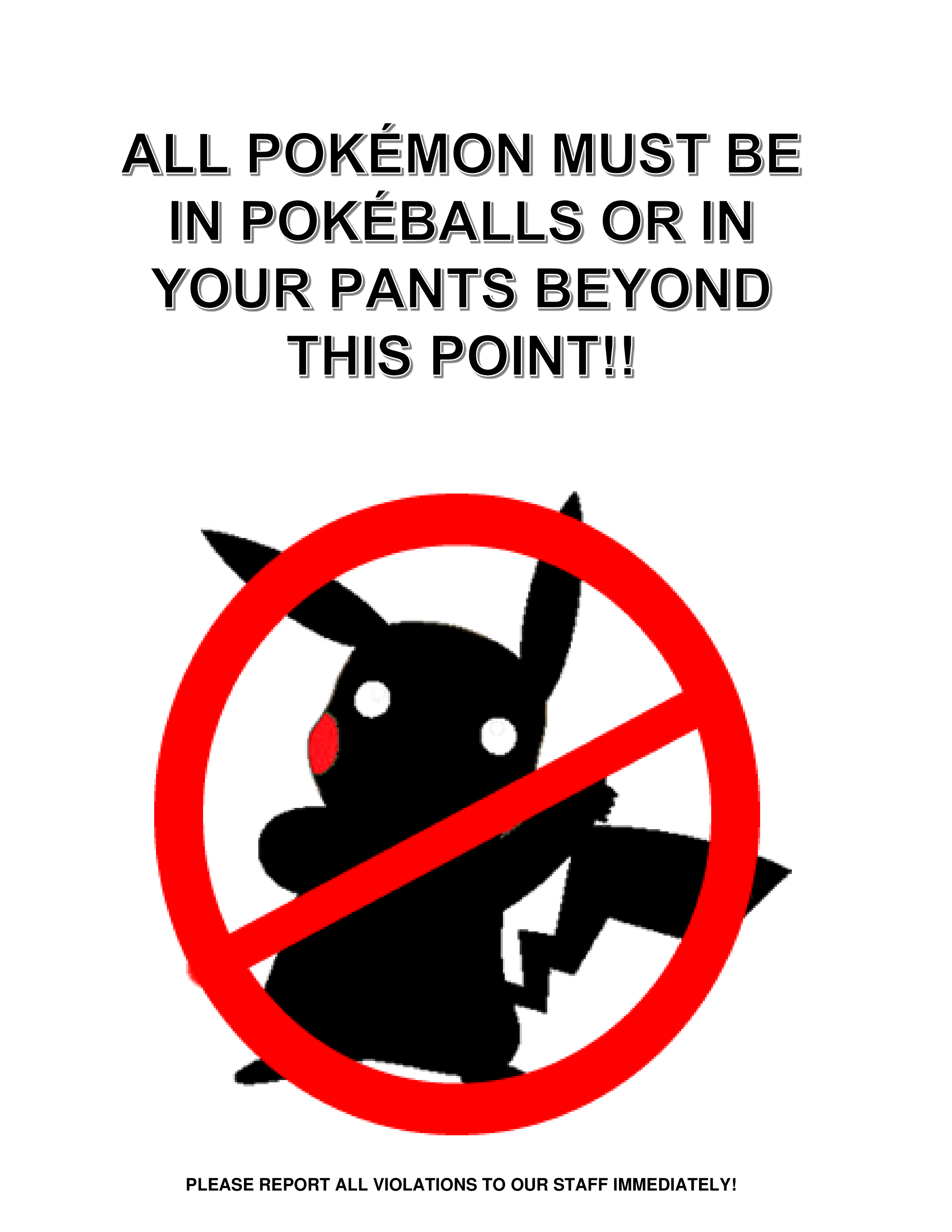 pokemon not allowed poster template modèles