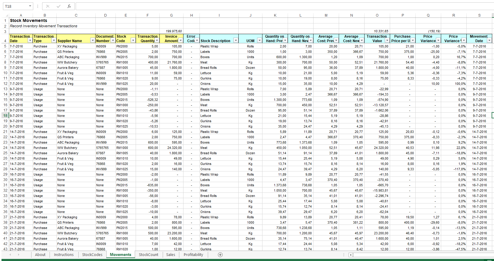 Inventory Report Excel Workbook main image